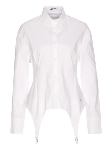 Jean Paul Gaultier Jaretekkes button-front logo-plaque shirt