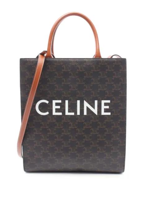 Celine Pre-Owned 2021 Small Triomphe Coated Canvas Vertical Cabas Tote satchel