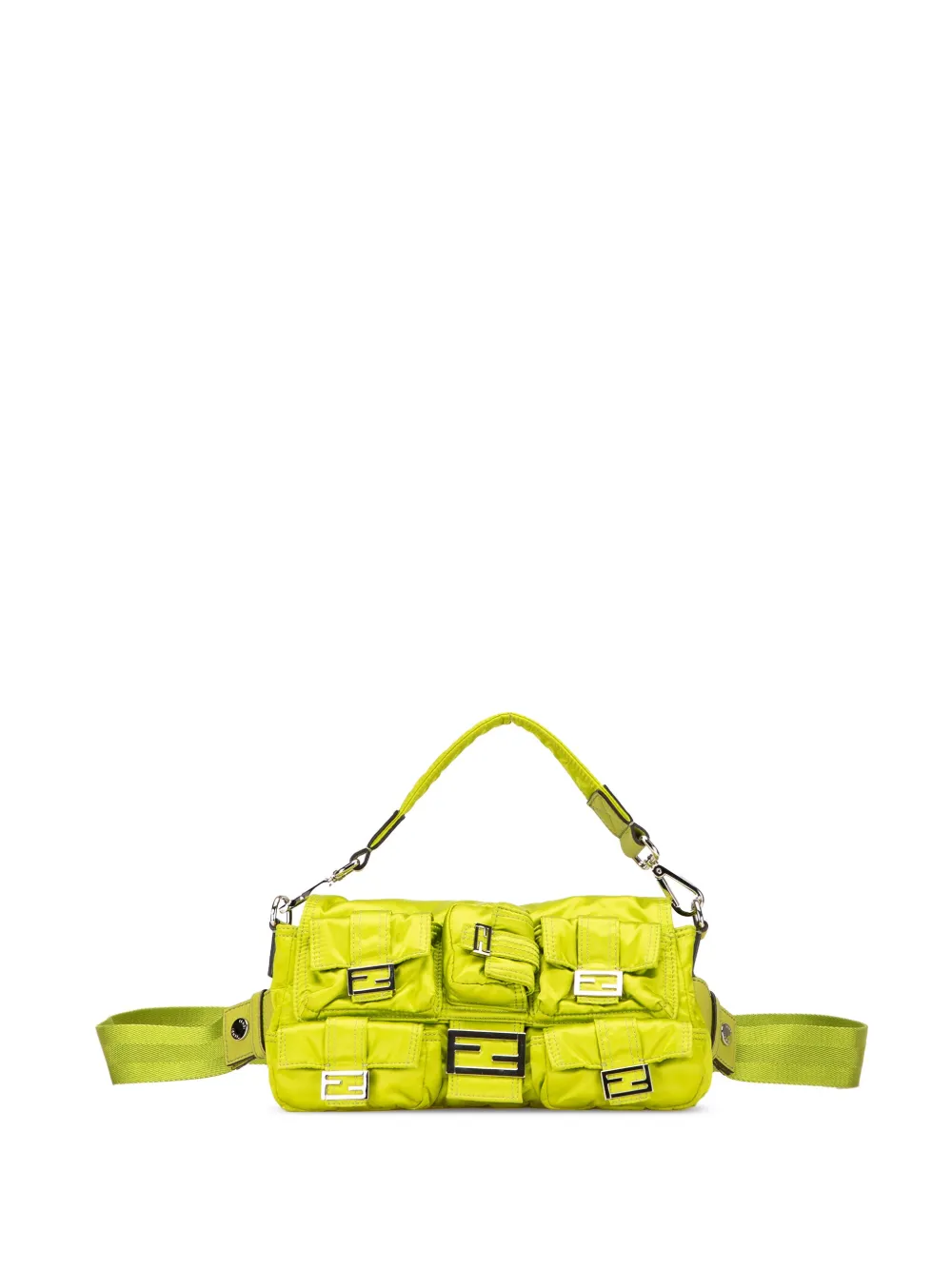Fendi Pre-Owned 2010-2025 Nylon Multipocket Convertible Baguette satchel | Green | Image 1