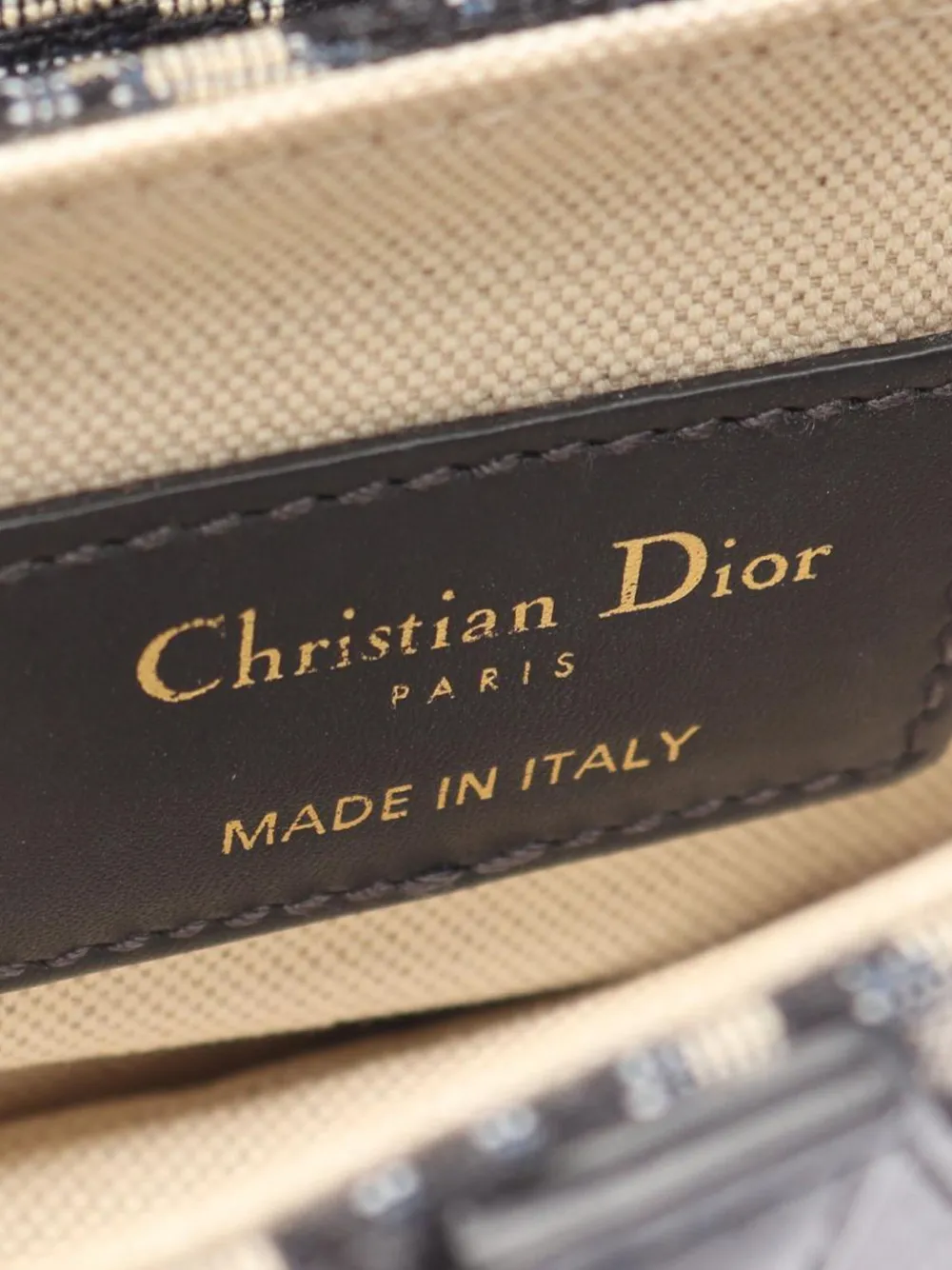 Pre-owned Dior 2018 Mini Oblique Canvas Saddle Bag Satchel In Blue