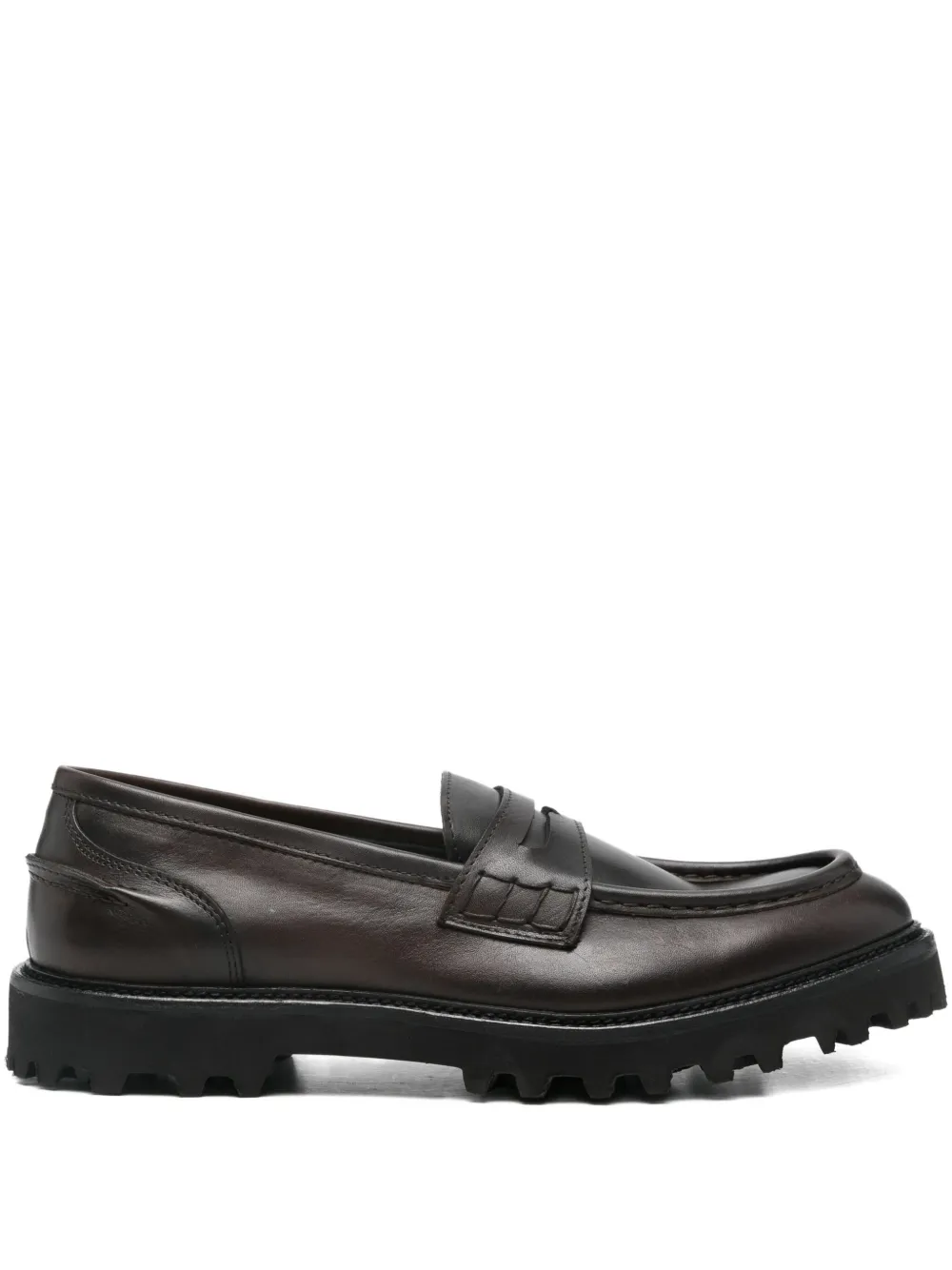 Fratelli Rennella Penny Leather Loafers In Brown