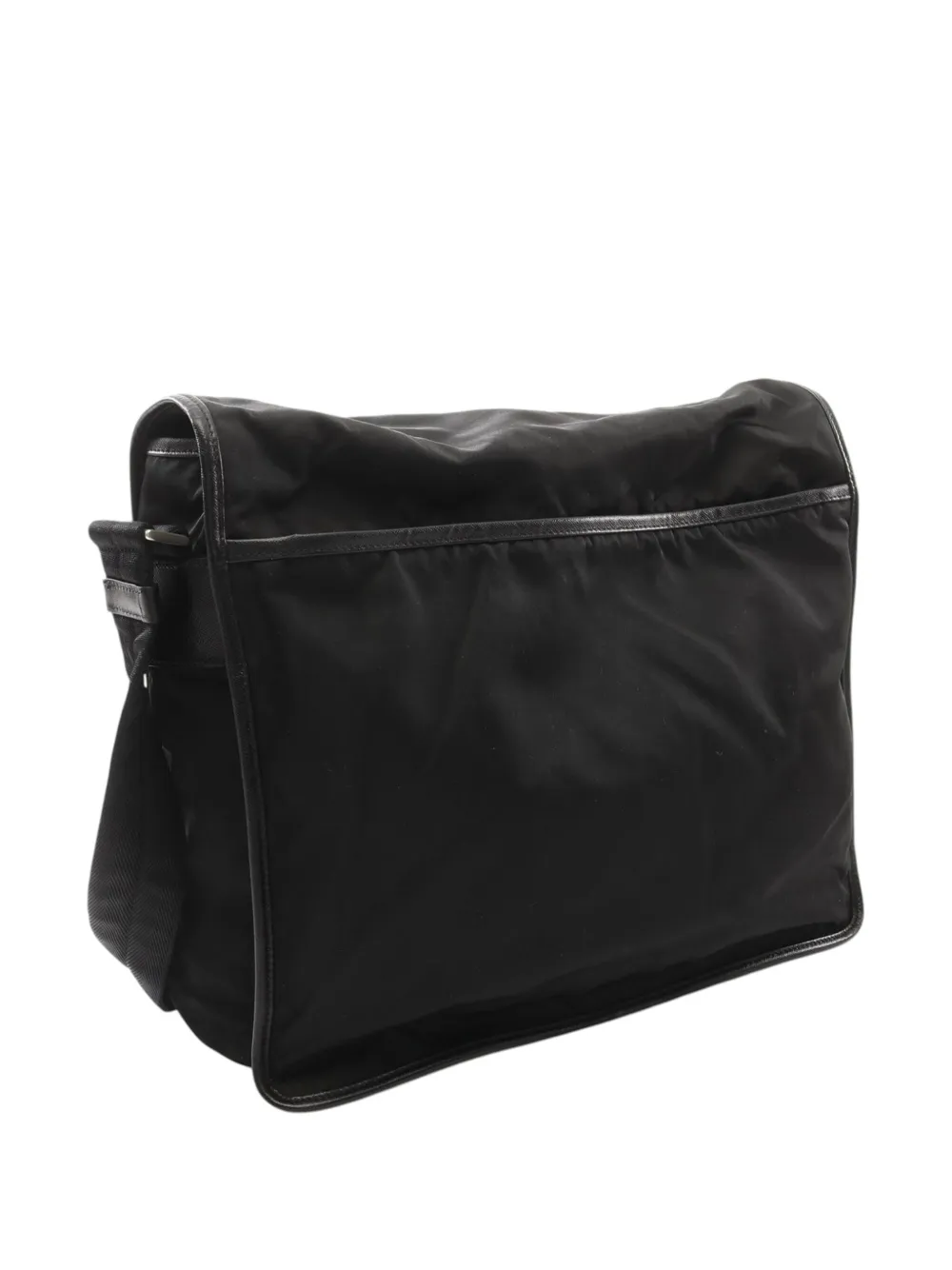 Pre-owned Prada 2000-2013 Tessuto Buckle Messenger Bag Crossbody Bag In Black