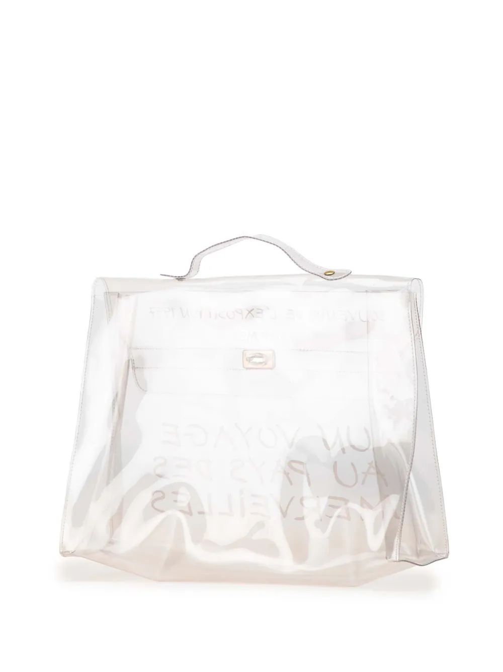 Pre-owned Hermes 1997 Vinyl Souvenir De L Exposition Kelly Handbag In White