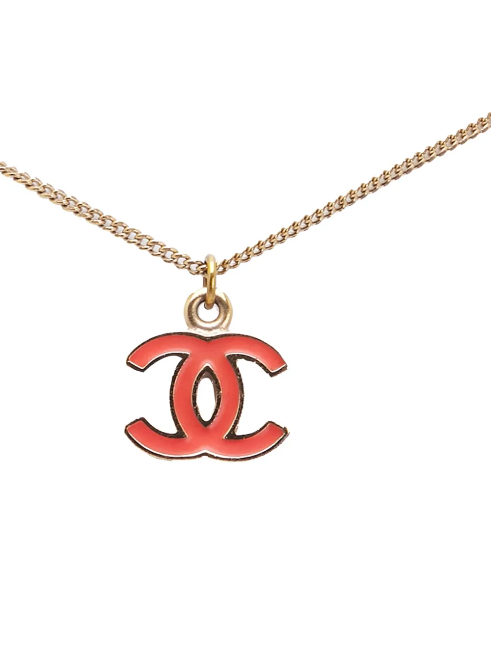 CHANEL Pre-Owned 2004 ゴールドプレーテッド エナメル ココマーク ペンダント コスチューム ネックレス - CHANEL Pre-Owned 2004 ゴールドプレーテッド エナメル ココマーク ペンダント コスチューム ネックレス -