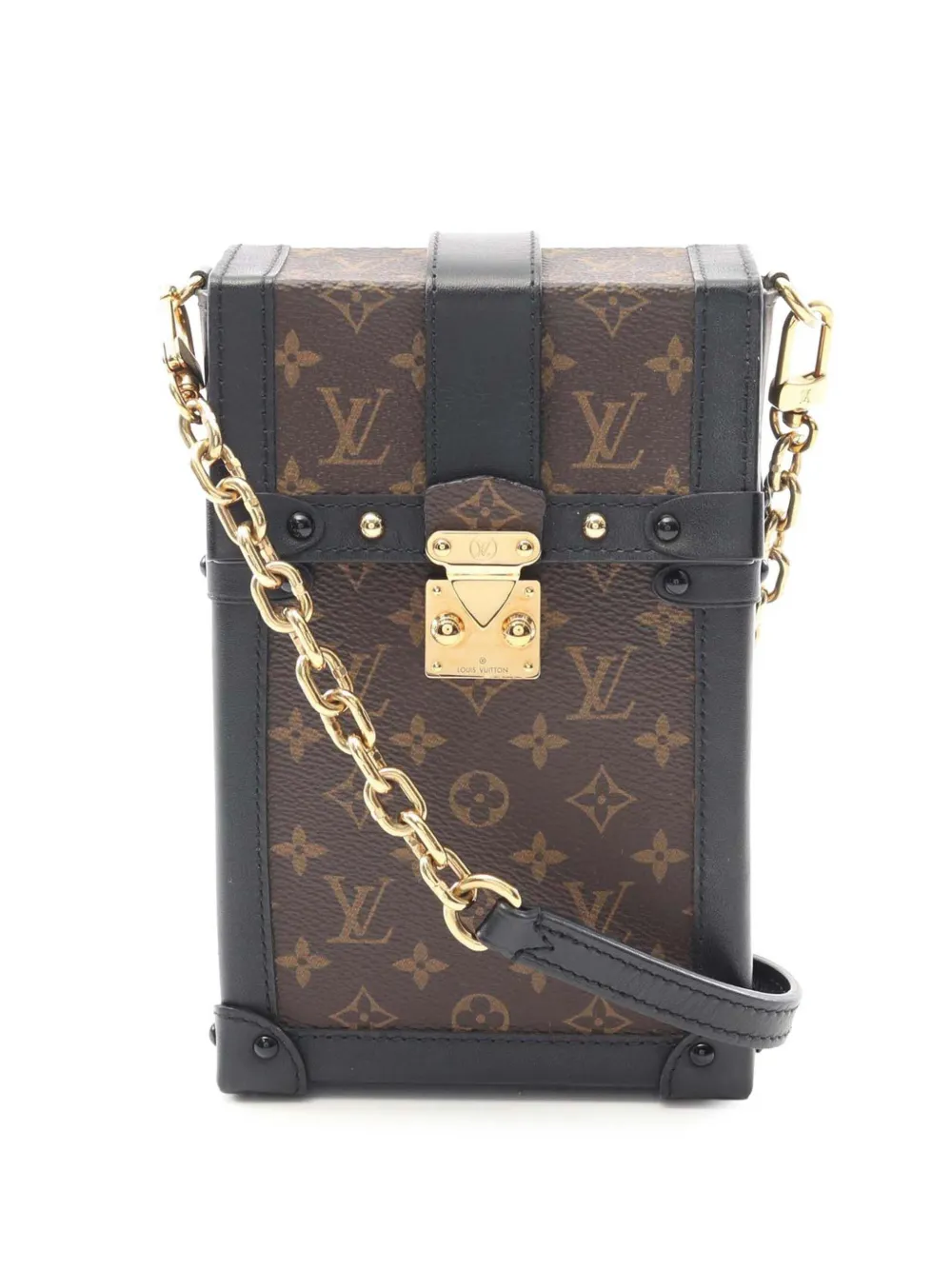 Louis Vuitton Pre-Owned 2019 モノグラム ポシェット トランク ヴェルティカル ショルダーバッグ - ブラック Louis Vuitton Pre-Owned 2019 モノグラム ポシェット トランク ヴェルティカル ショルダーバッグ - ブラック