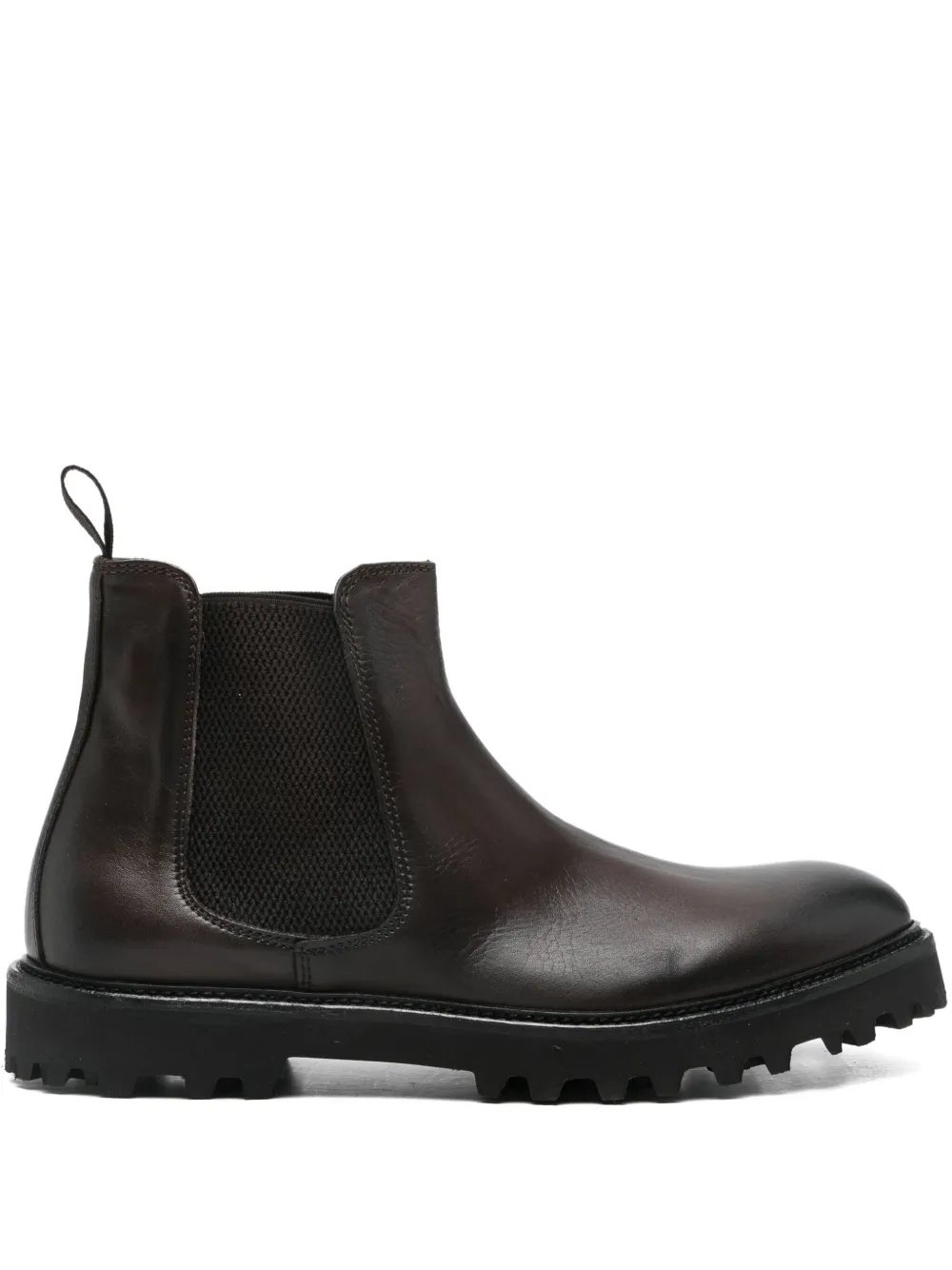 FRATELLI RENNELLA elastic-panel leather boots Brown