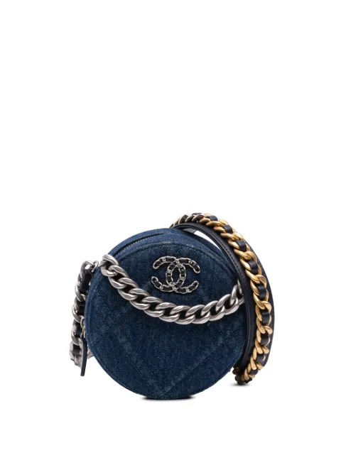 CHANEL Pre-Owned 2021 Denim 19 Round Clutch with Chain satchel