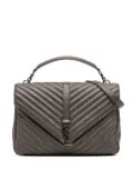 Saint Laurent Pre-Owned 2016 Large Chevron Sheepskin Monogram College Bag satchel - Grey