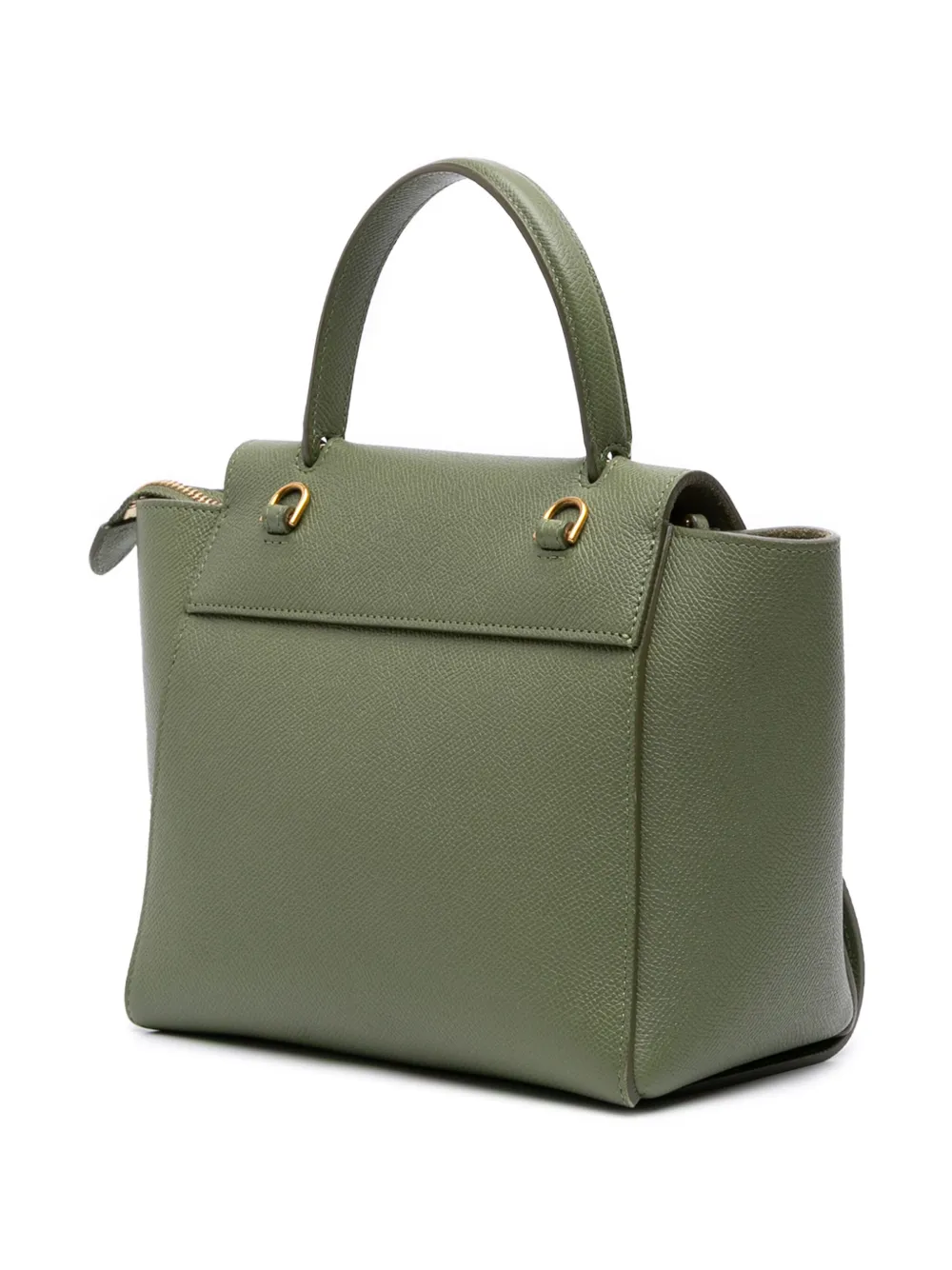 Pre-owned Celine 2019 Nano Grained Calfskin Belt Bag Satchel In Green