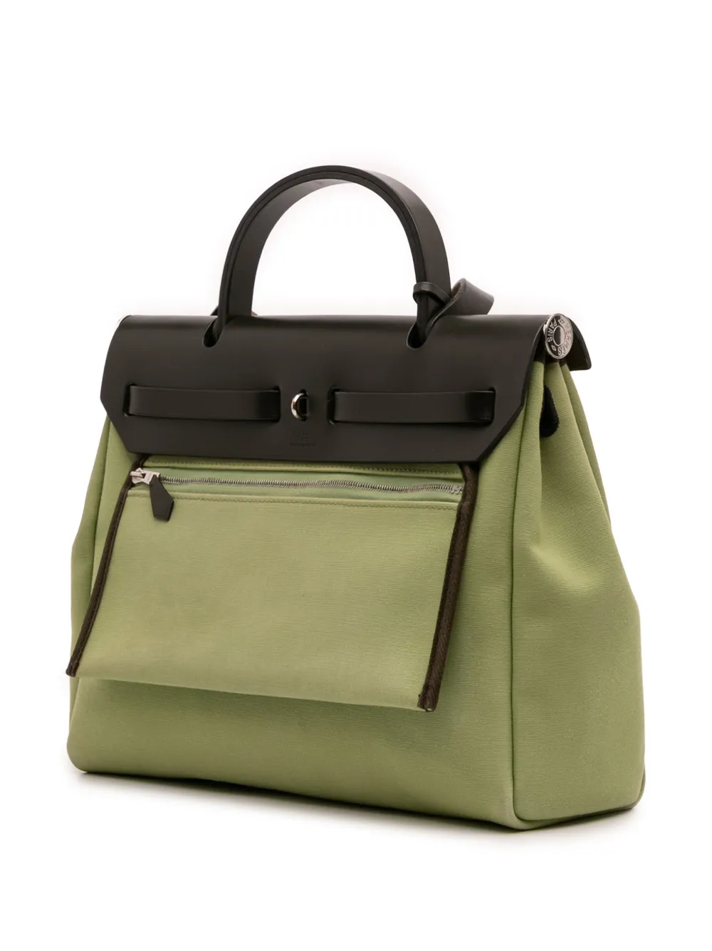 Pre-owned Hermes 2019 Toile Herbag Zip 31 Satchel In Brown