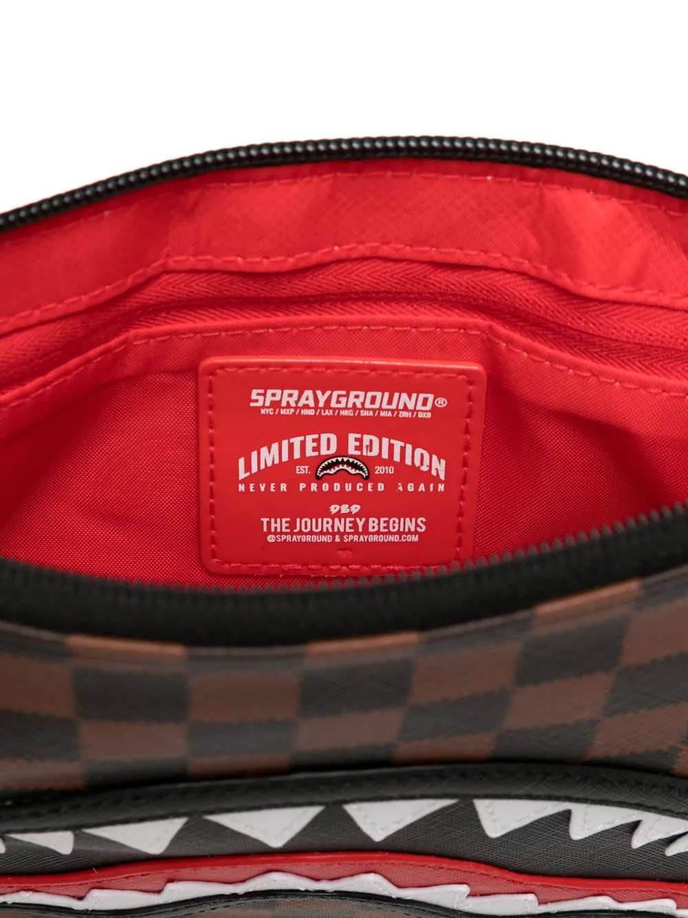 Sprayground Sawtooth Sharks Clutch In Brown