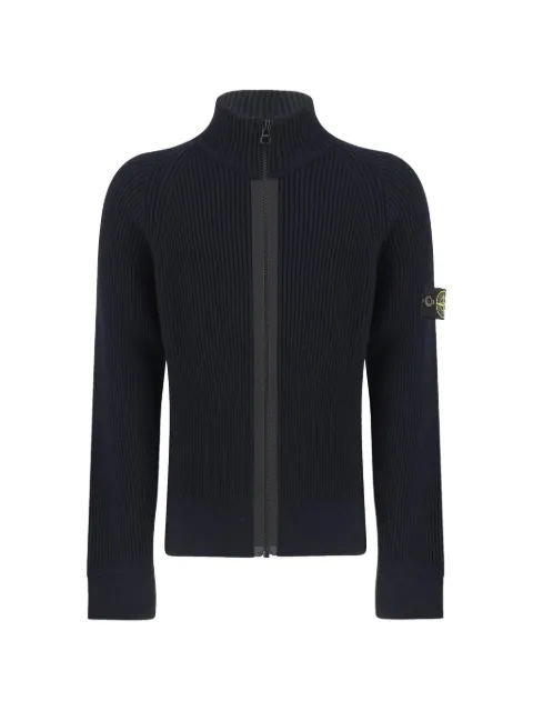 Stone Island Junior ribbed zip-up cardigan