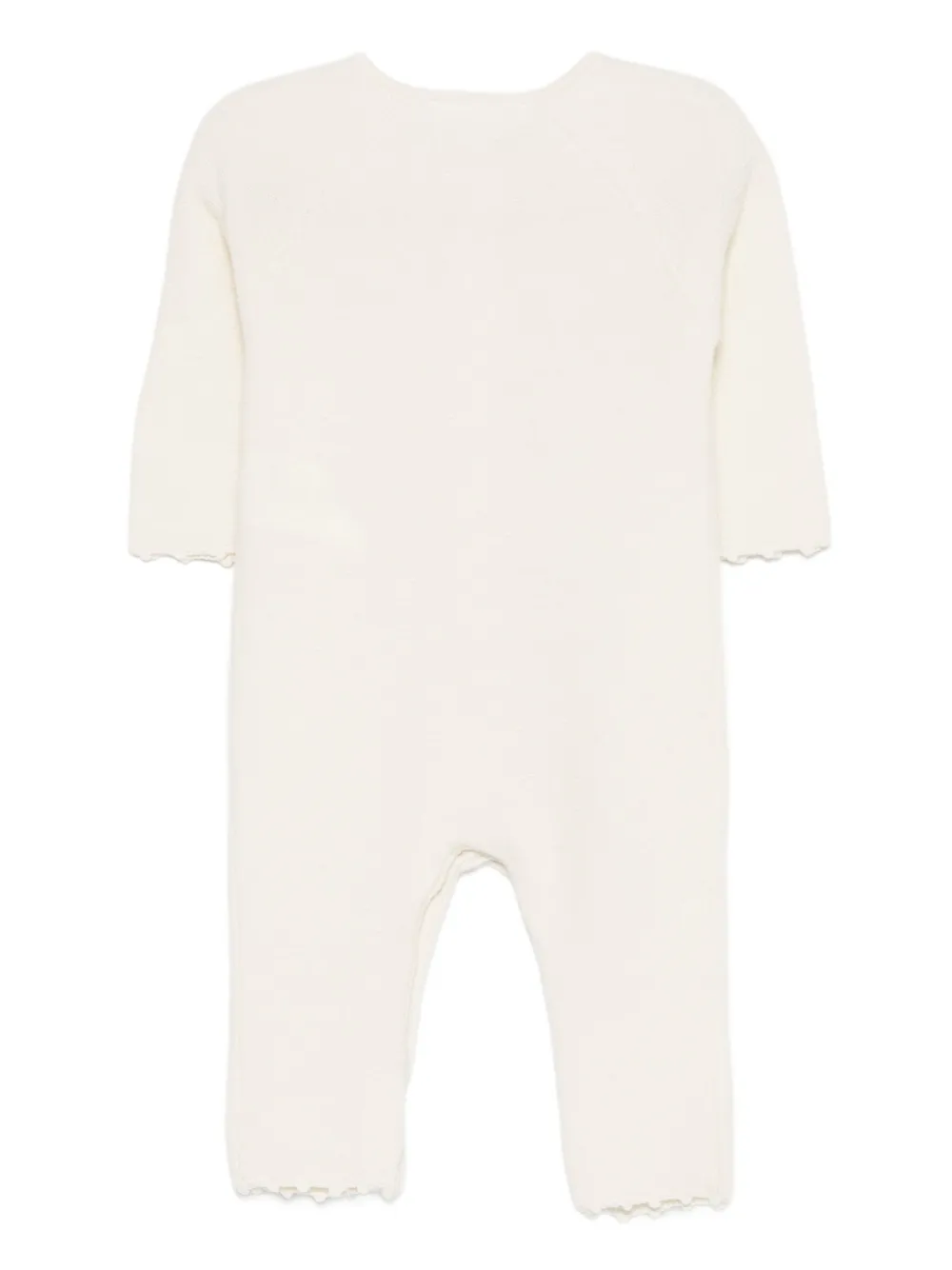Tartine Et Chocolat Scalloped-edge Babygrow In White