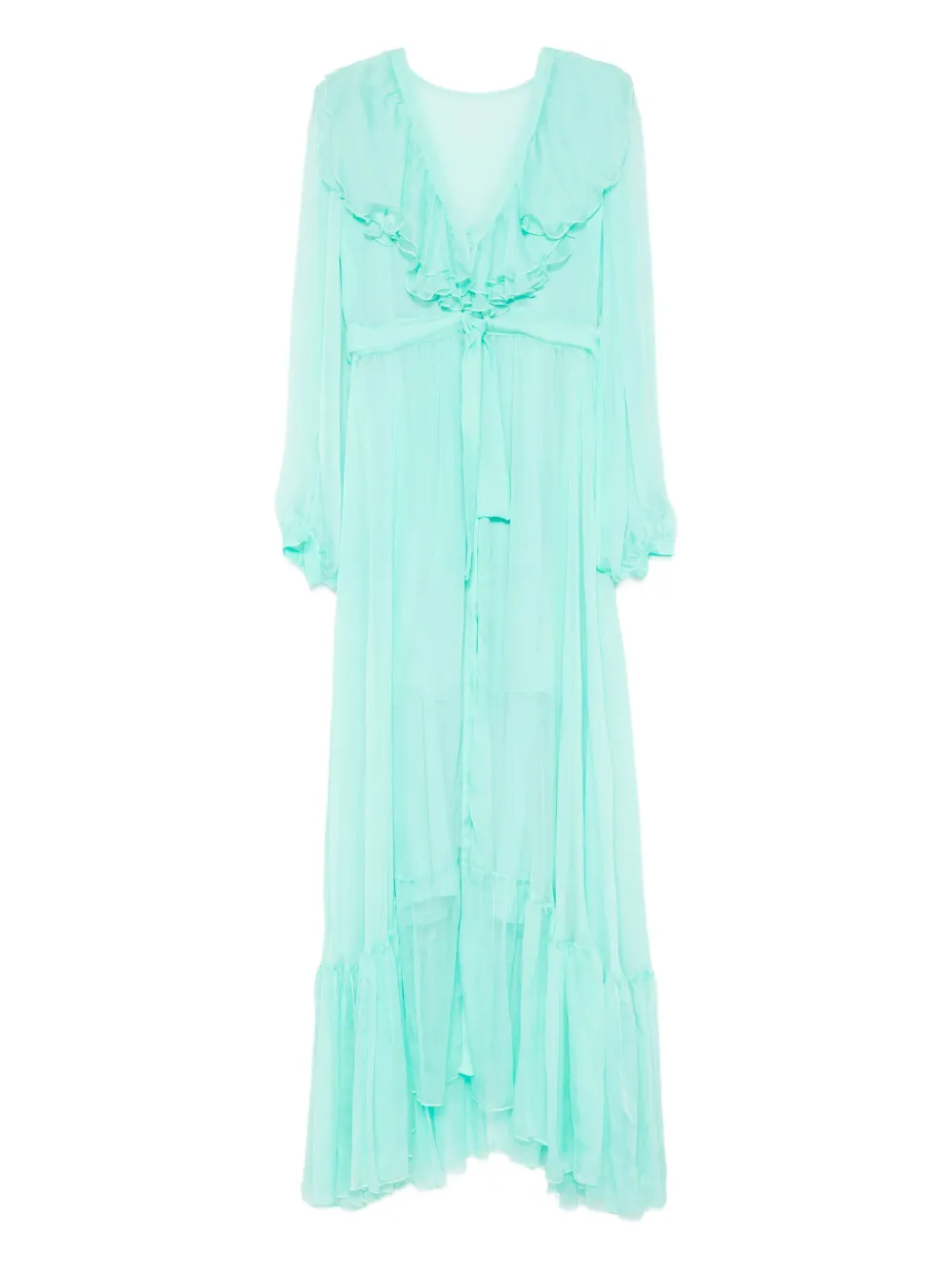 MIAU by Clara Rotescu ruffled maxi dress - グリーン MIAU by Clara Rotescu ruffled maxi dress - グリーン