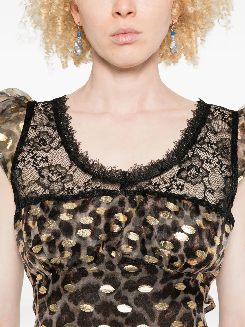 Miau By Clara Rotescu Animal-print Panelled Maxi Dress In Brown