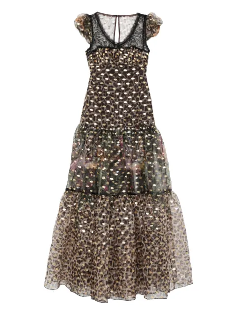 MIAU by Clara Rotescu animal-print panelled maxi dress