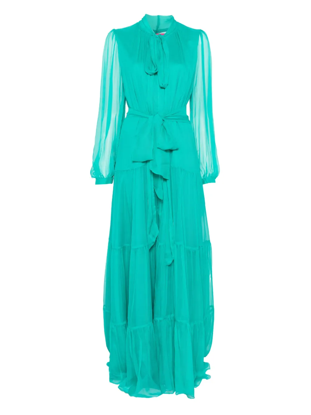 MIAU by Clara Rotescu tiered panelled maxi dress | Green | Image 1