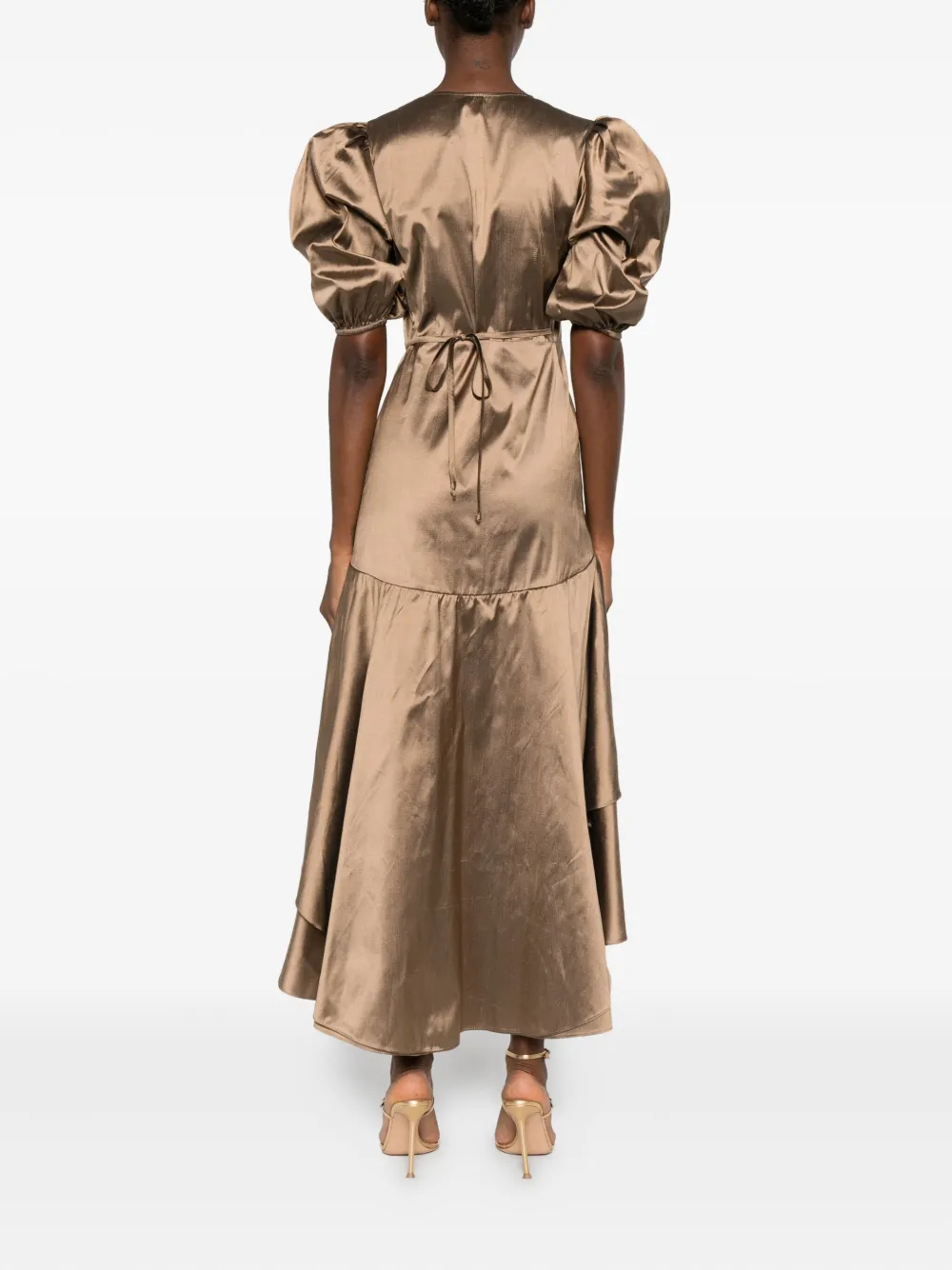 Miau By Clara Rotescu Amelia Lace-trimmed Ruffled Dress In Neutral