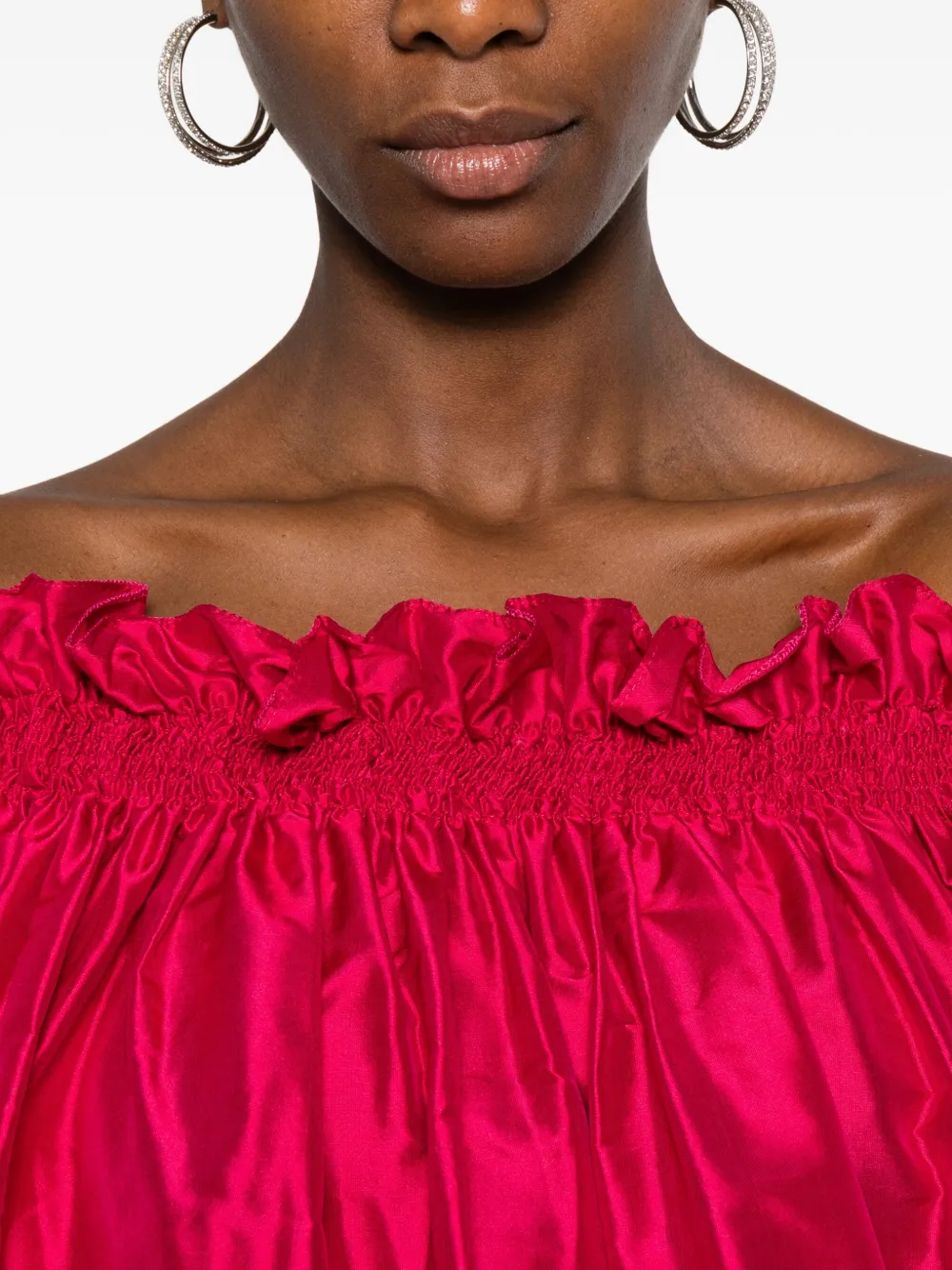 Miau By Clara Rotescu Alicante Off-shoulder Set In Red