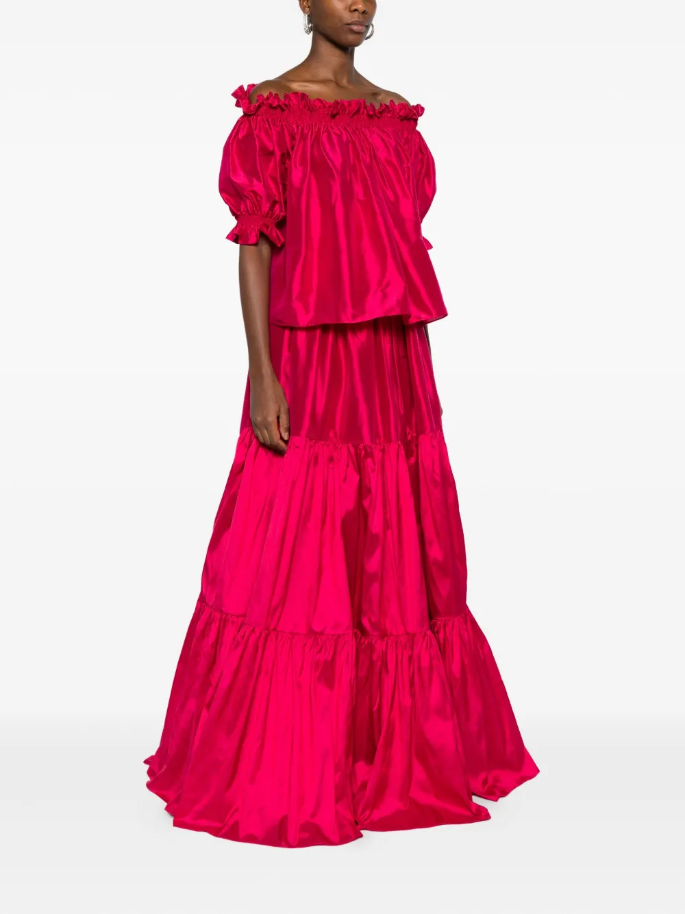 Miau By Clara Rotescu Alicante Off-shoulder Set In Red