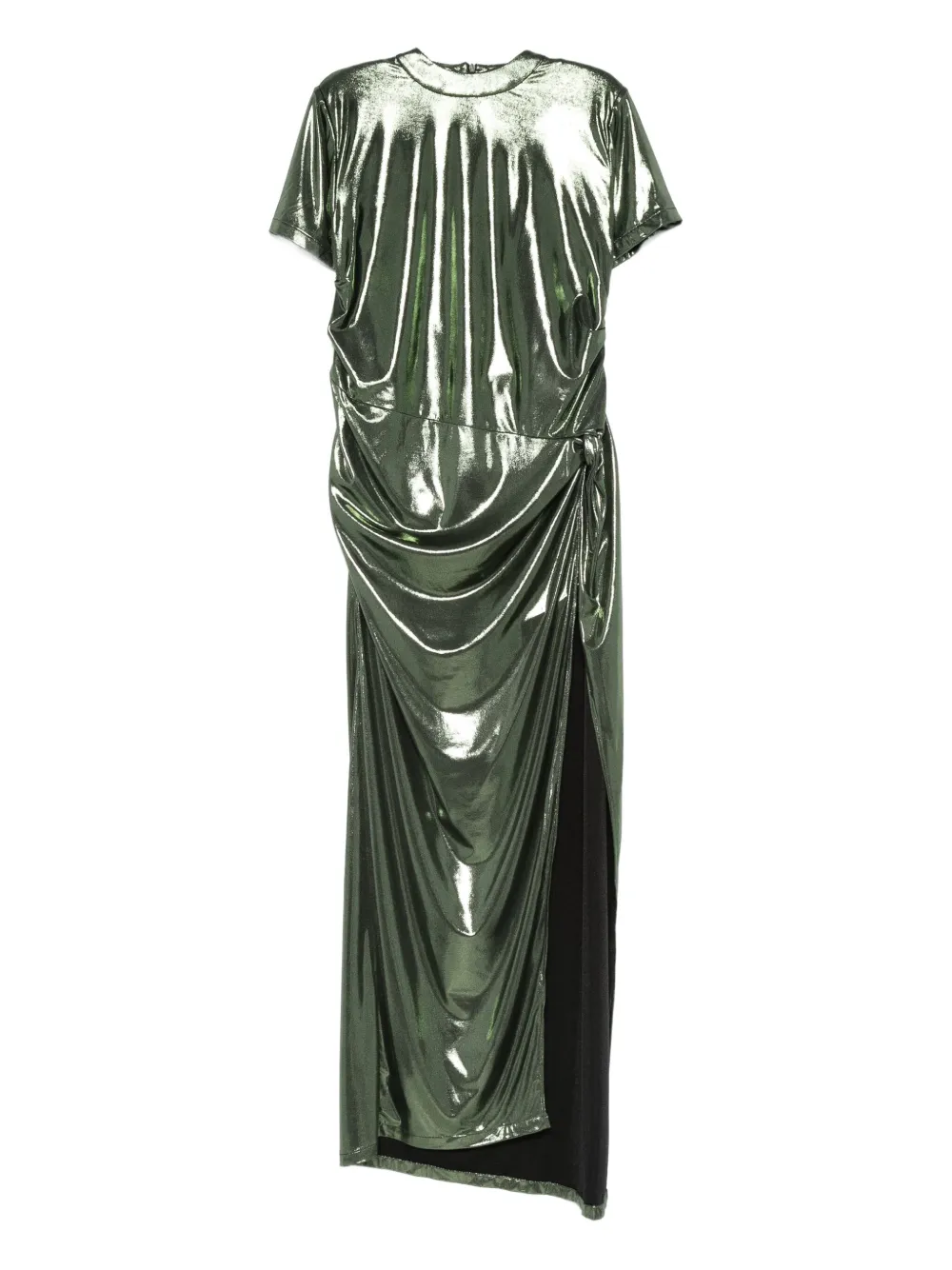 MIAU by Clara Rotescu metallic-effect draped dress - グリーン MIAU by Clara Rotescu metallic-effect draped dress - グリーン