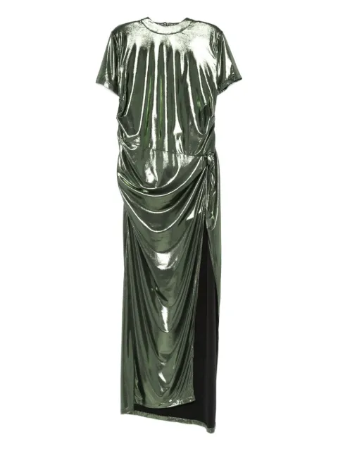 MIAU by Clara Rotescu metallic-effect draped dress