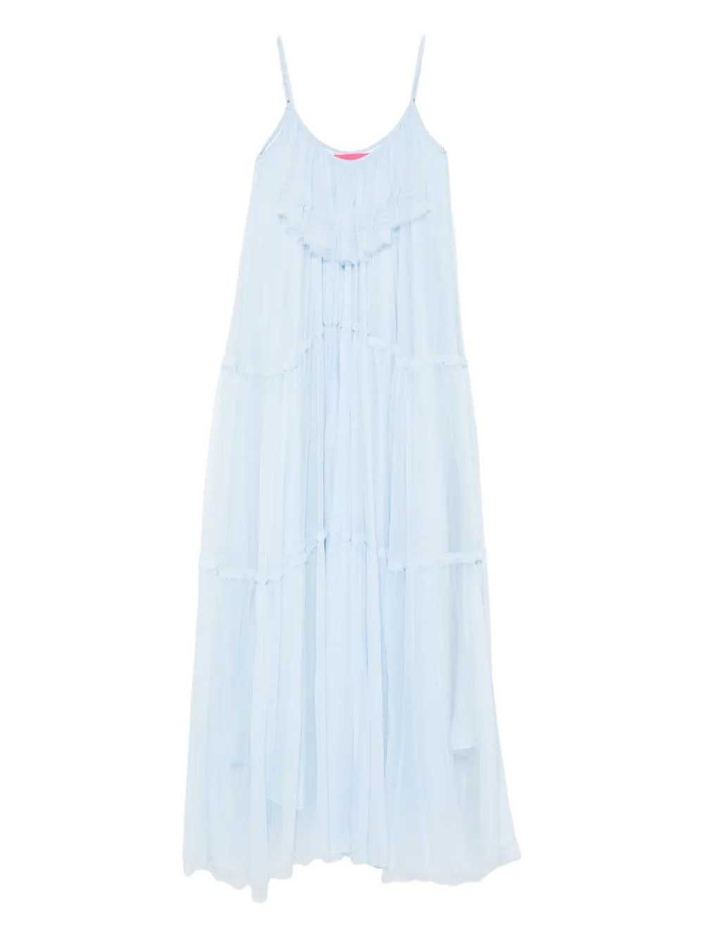 MIAU by Clara Rotescu ruffled maxi dress - ブルー MIAU by Clara Rotescu ruffled maxi dress - ブルー