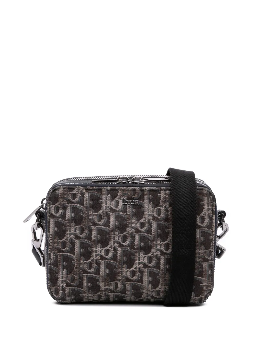 Christian Dior Pre-Owned 2019 Oblique Canvas Zipped Pouch with Strap crossbody bag | Black | Image 1