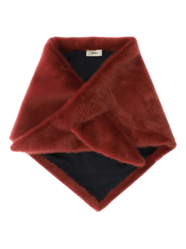 Herno Faux-fur Scarf in Red