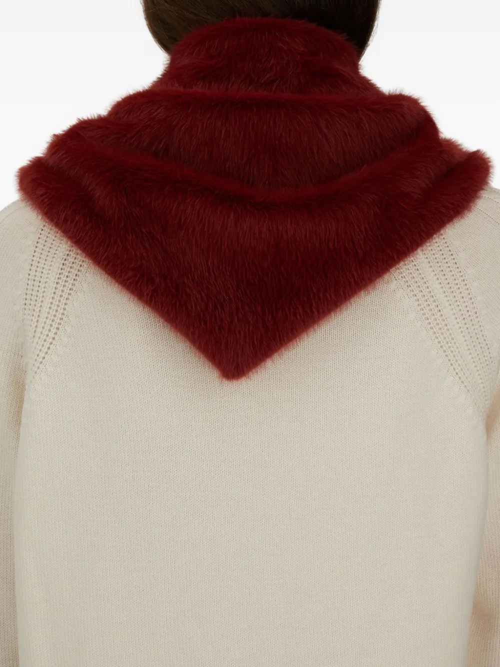 Herno Faux-fur Scarf In Red