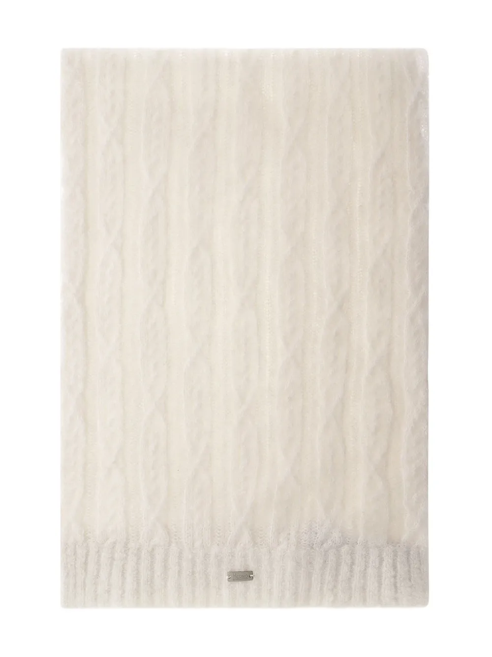 Herno Resort Scarf In Cable Knit Alpaca Wool In Neutral