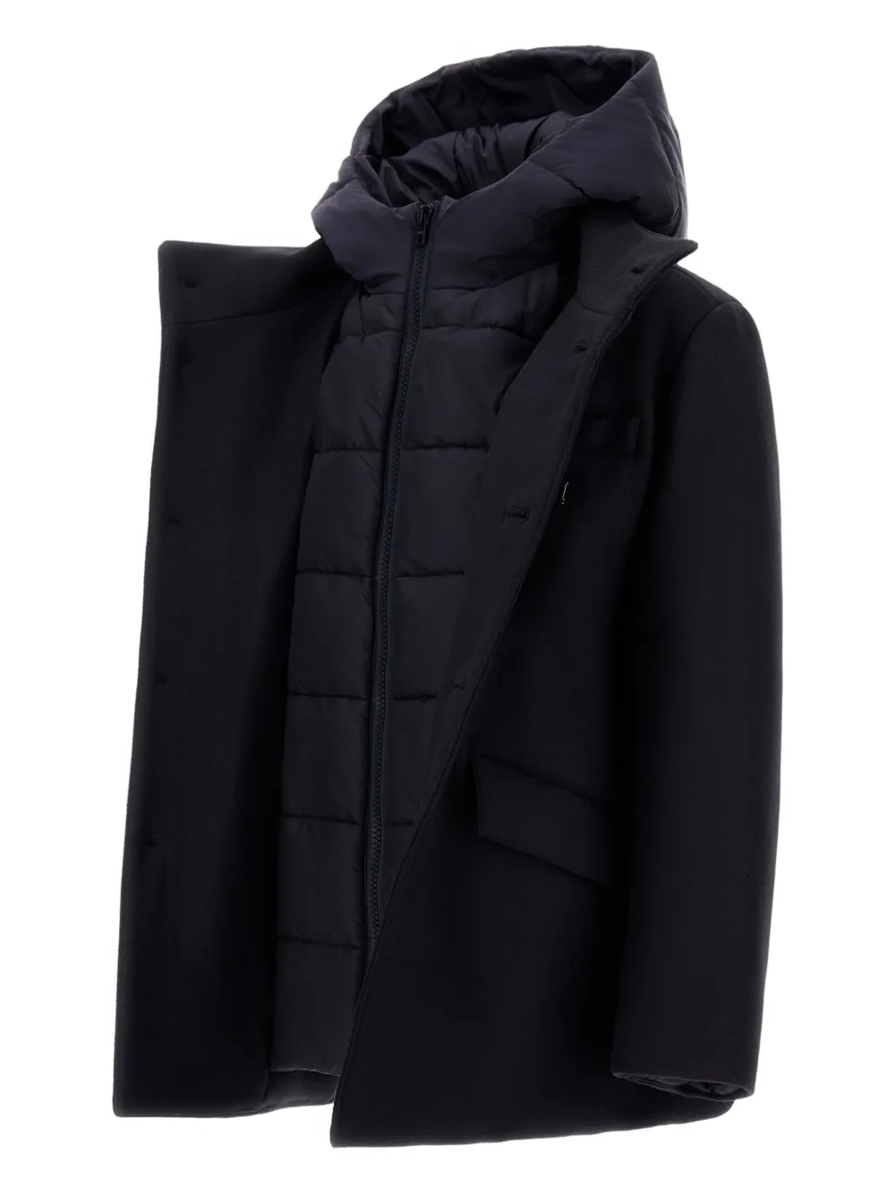 Herno Coat In Ecowool And Nylon Chamonix In Multi