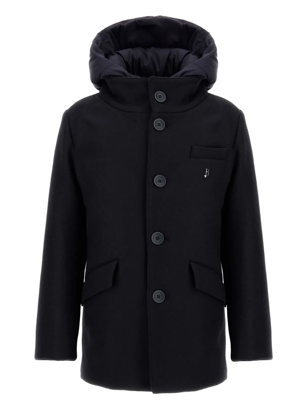 Herno Kids hooded coat | Black | Image 1