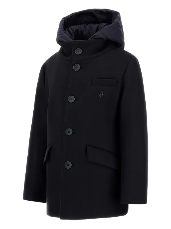 Herno Kids フーデッド コート | ブラック | FARFETCH JP