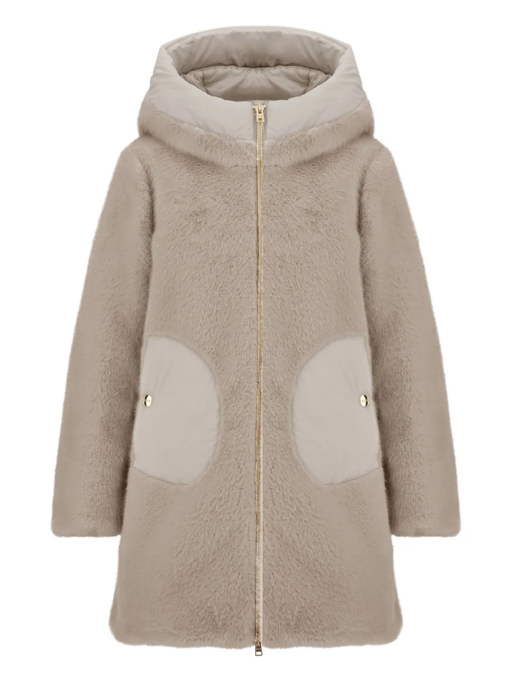 Herno ベージュ モッズコート ファー付き Herno ベージュ モッズコート ファー付き Herno ベージュ モッズコート