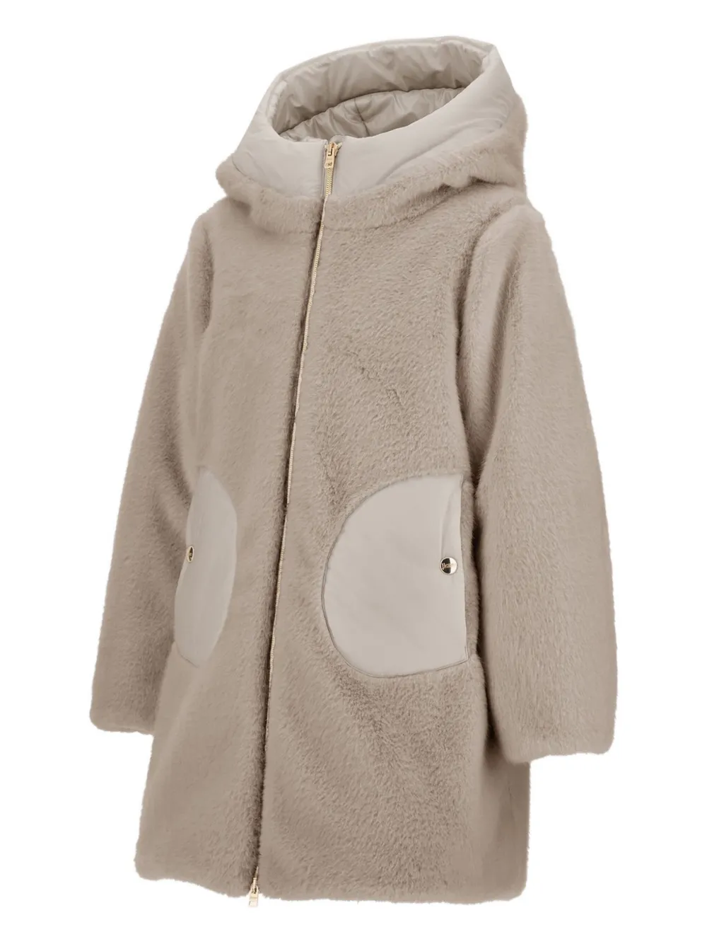 Herno Kids Jas van imitatiebont Beige