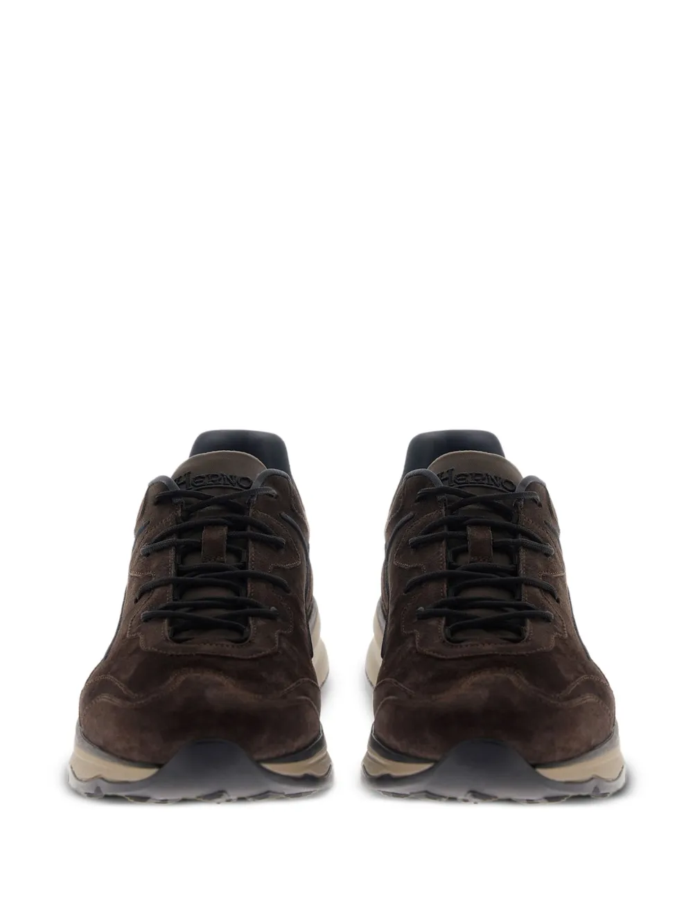 Herno Suède sneakers met vlakken Bruin