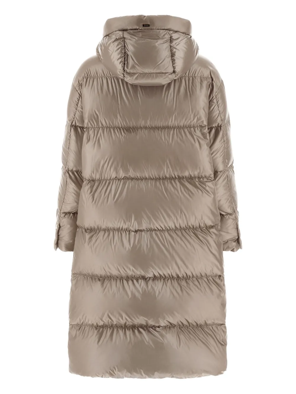 Herno Hooded Quilted Coat In Neutral