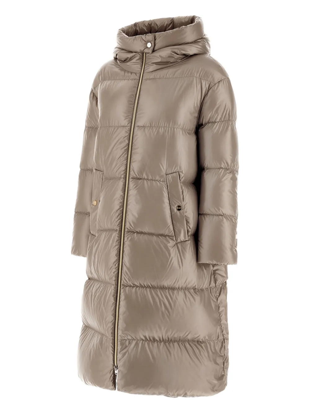 Herno Hooded Quilted Coat In Neutral