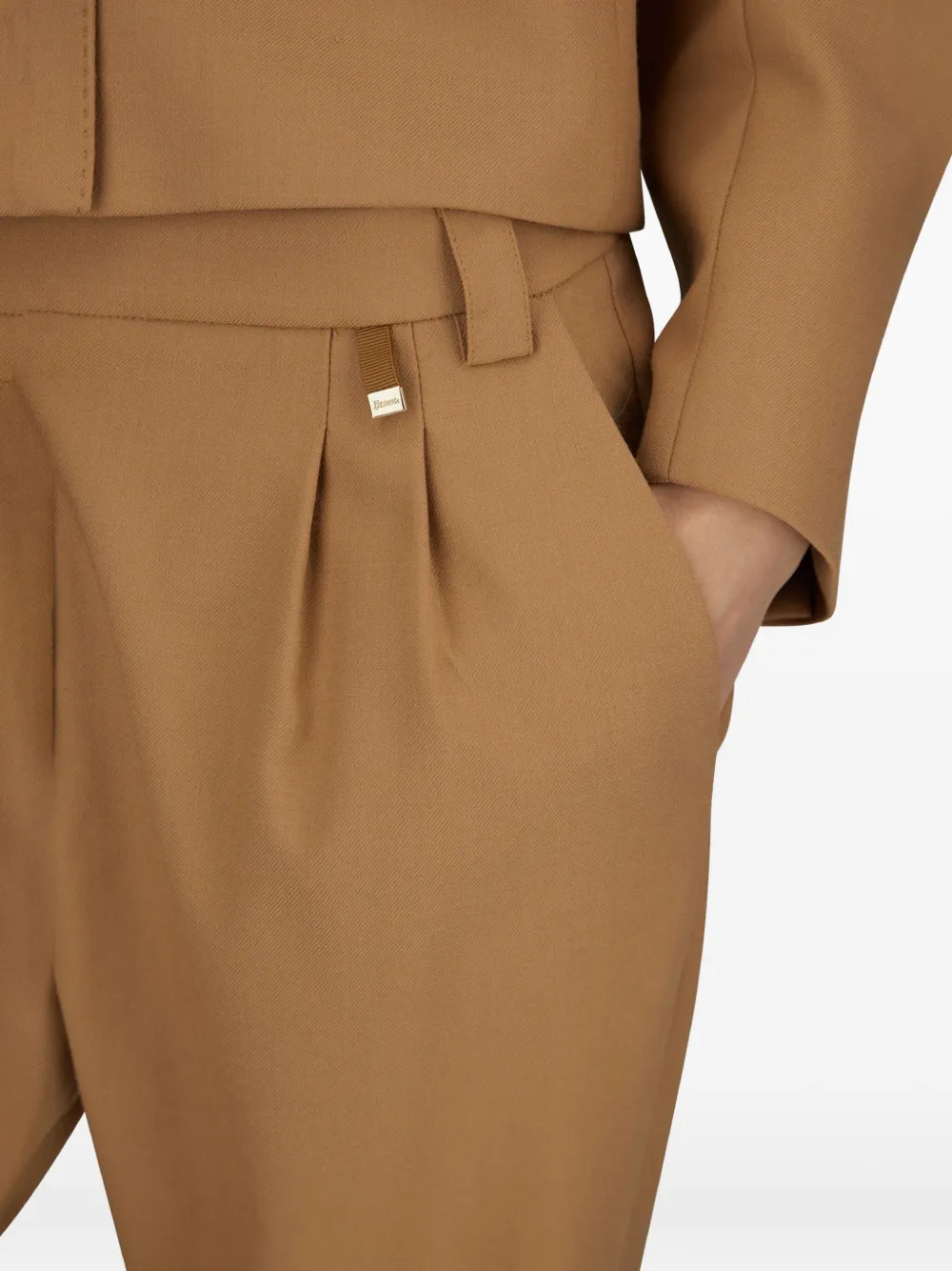 Herno Broek met geplooide voorkant Bruin