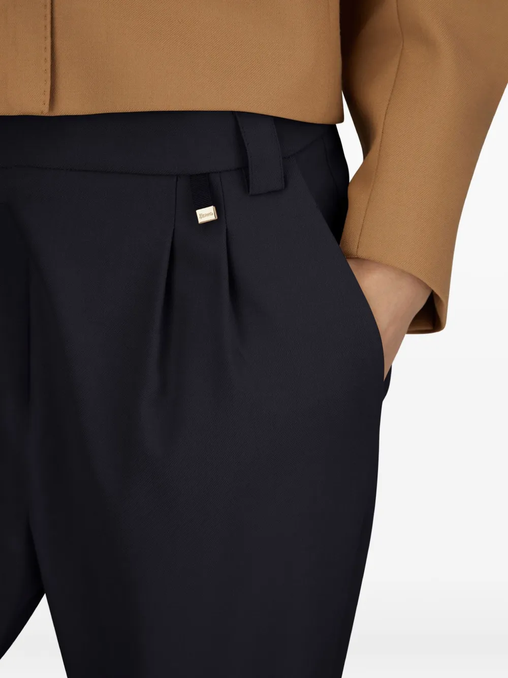 Herno Broek met geplooide voorkant Bruin