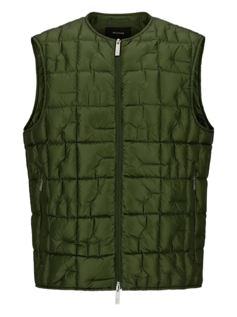 Herno Quilted Zip-front Gilet In Green