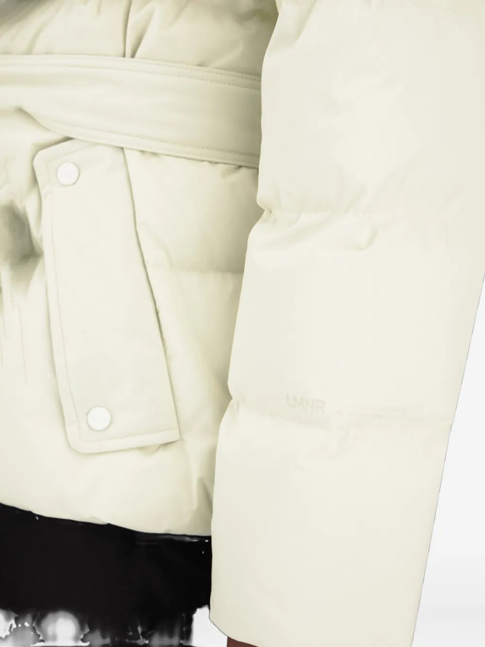 Herno Belted High Neck Puffer Jacket In Neutral