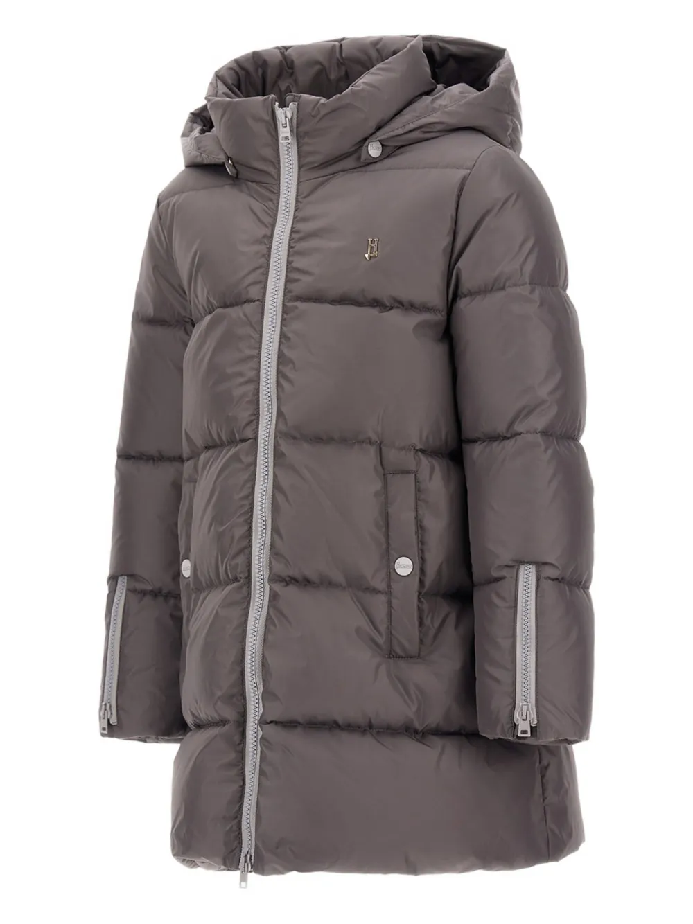 Herno Hooded Puffer Jacket In Brown