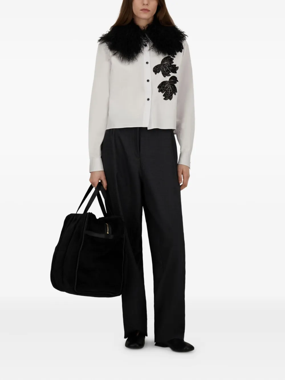 Herno Broek met geplooid detail Grijs