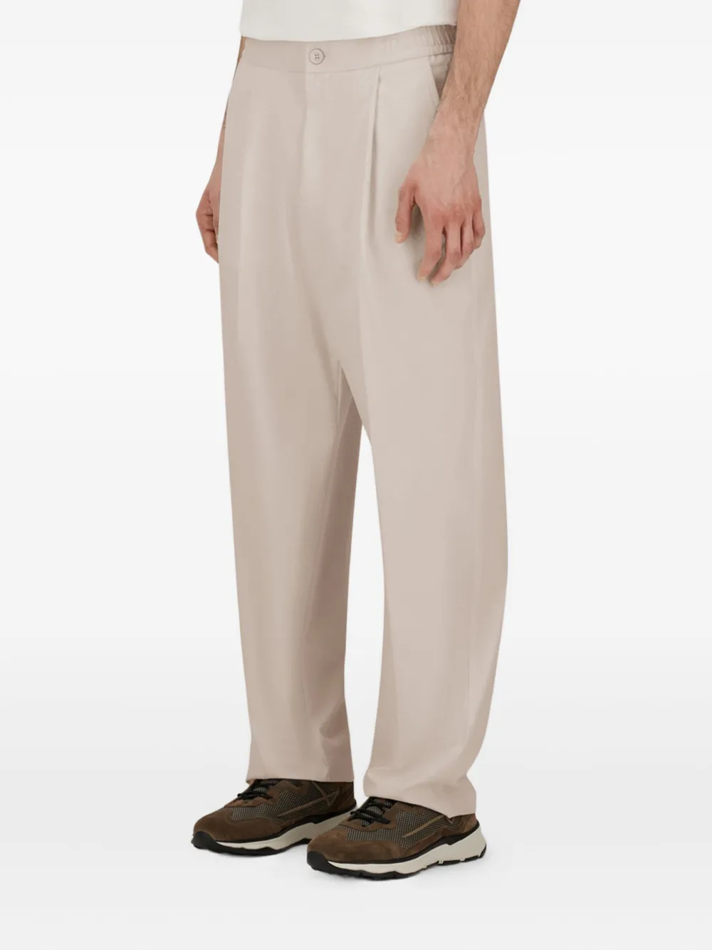 Herno Broek met geplooid detail - Beige