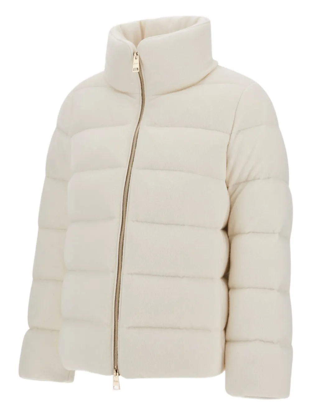 Herno High Collar Padded Quilted Jacket In White