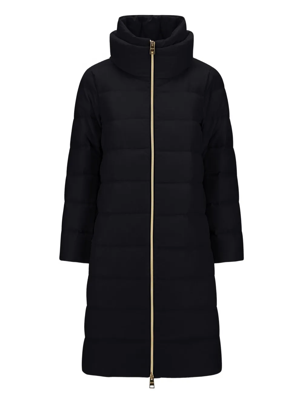 Herno Quilted High-neck Coat In Black