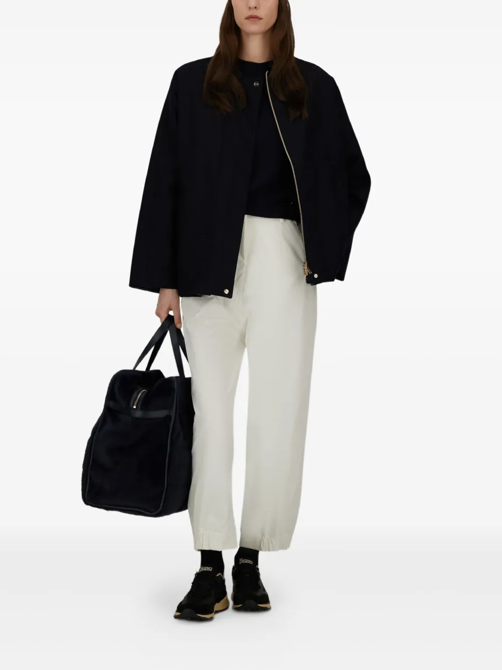  Herno Elasticated-cuffs Trousers - White 