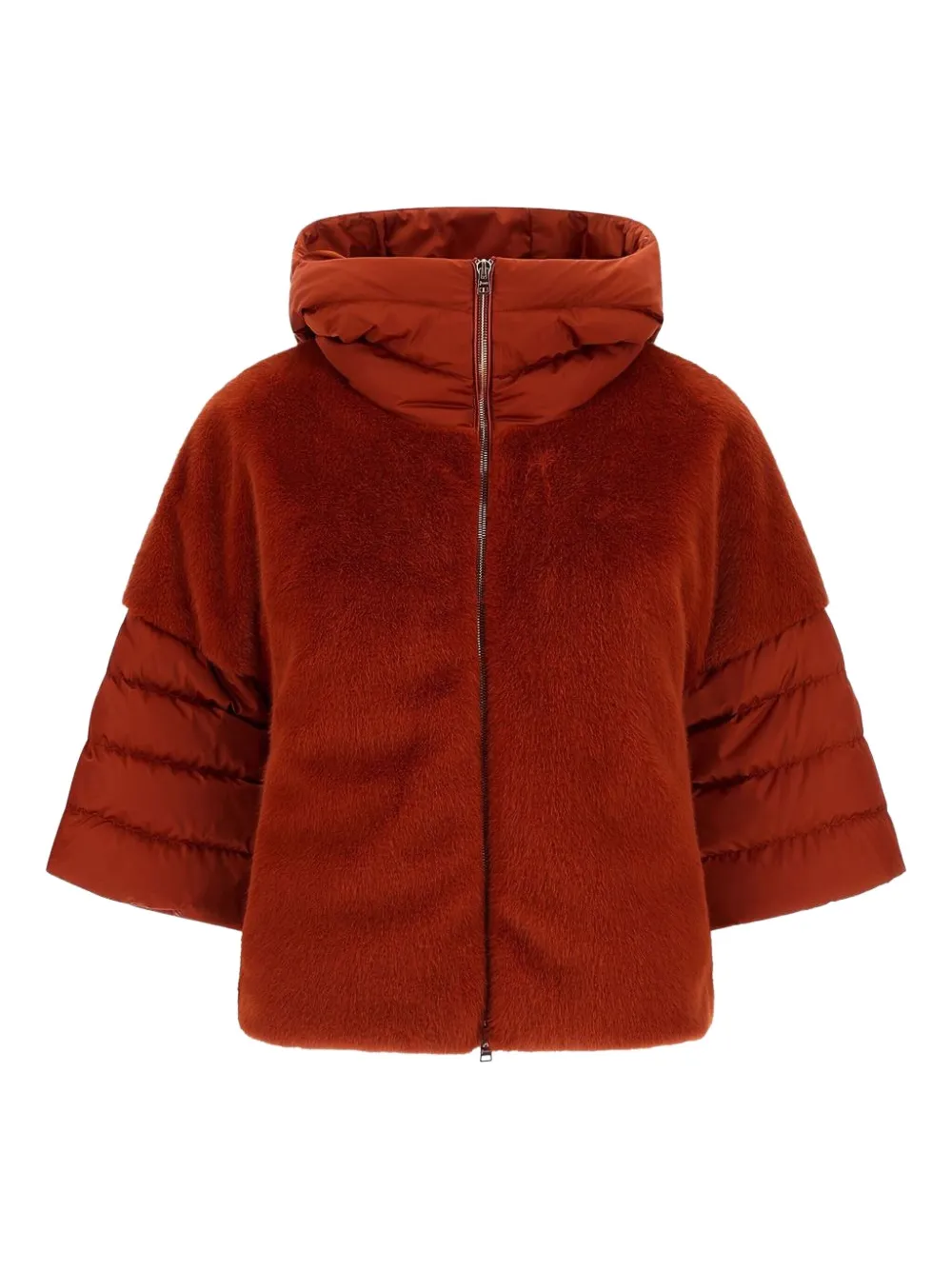 Herno hooded faux-fur jacket | Orange | Image 1